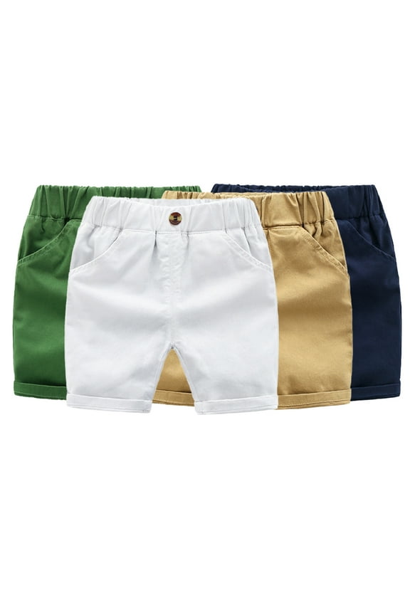 2-7T Boys Summer Five Point Casual Pants for for Baby Kids Elasticated Waist Going out Boys Middle Pants with Pockets for Toddler