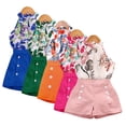 thumbnail image 1 of YTDSCS 2Pcs Girls'Summer Short Set for Kids Toddler,4-7 Years Old Sleeveless Floral Printed Pullover Top + Shorts Pant Stylish Clothes Set, 1 of 7