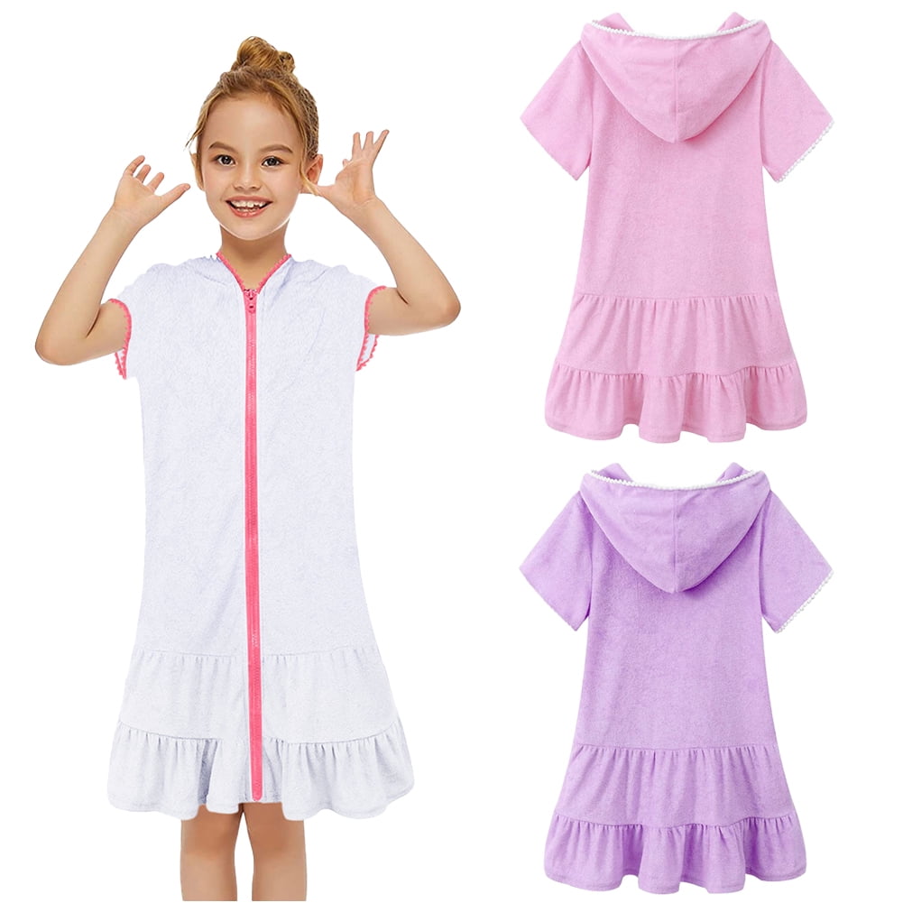 YTDSCS 310 Years Girls Beach Dress Summer Hoodie Swimsuit Toddler