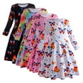 thumbnail image 1 of YTDSCS 3-10 Years Girls Print Dresses Teen Kids A-Line Twirly Dress Toddler Long Sleeve Spring Fall Party Princess Dress, 1 of 8