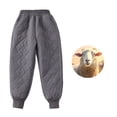 thumbnail image 1 of YTDSCS 3-13 Years Girls Boys Fleece Snow Pants for Toddlers Kids Winter Thermal Trousers Students Thick Jogger for Youth, 1 of 8