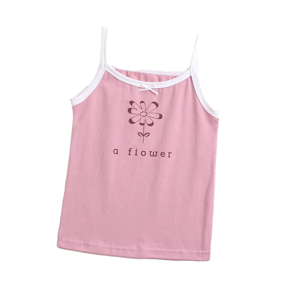 YTDSCS 3-8T Girls Cami Tops for Baby Kids Printed Camisoles Toddler Girls Comfort Soft Sleeveless Undershirts