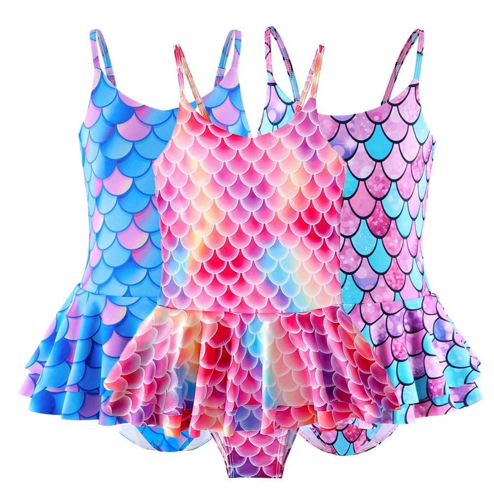 YTDSCS 412Y Kids Girls Swimsuits Little Big Girl Hawaiian Ruffle One