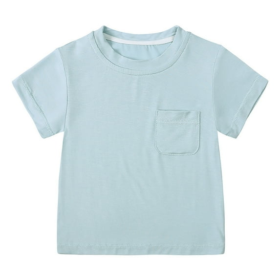 YTDSCS Baby Boys Girls Summer Tops T Shirts Infant Short Sleeve Crewneck Tees Solid Color Unisex Bamboo Fibre Tees Shirts 3 Months-3 Years