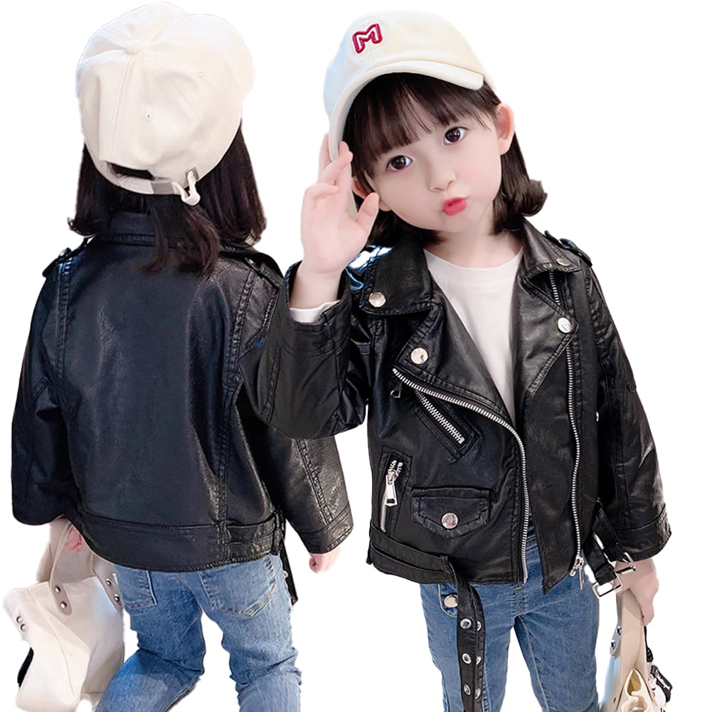 YTDSCS Baby Kids Girls Boys Leather Jacket for 1-9Y Baby Girls