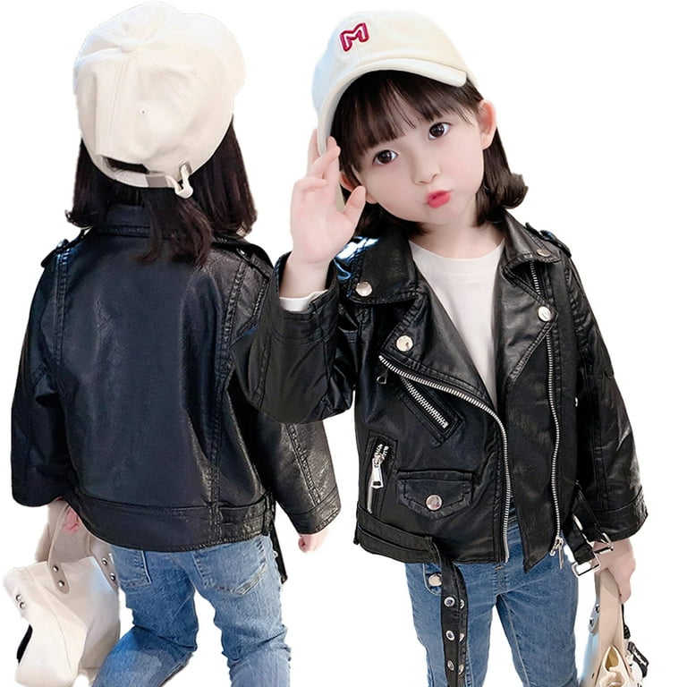YTDSCS Baby Kids Girls Boys Leather Jacket for 1-9Y Baby Girls
