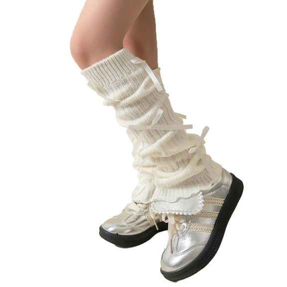 YTDSCS Baby Little Girls Bowknot Leg Warmer Soft Kids Stacking Sock Spring Fall Warm Knee High Socks for Girls 3-12T