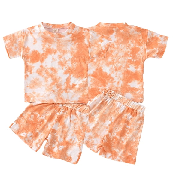 YTDSCS Baby Toddler Boys Girls Outfits Tie Dye Short Sleeve T-Shirt Top   Shorts Summer Newborn Set 2Pcs for 12M-5Y