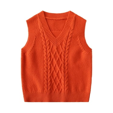 YTDSCS Baby Toddler Boys Sweater Vest V Neck Comfort Sleeveless Jacket Kids Solid Color Jacquard Knitted Waistcoat for 2-7 Years Boys
