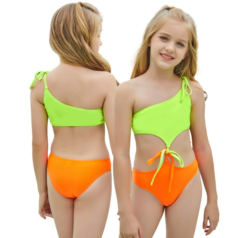 FOR U DESIGNS Colorful Leopard Print Girls Swimming One