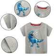 thumbnail image 1 of YTDSCS Boys Dinosaur T-Shirt Short Sleeve for Kids Baby,Toddler Summer T-Shirt Cartoon Soft Versatile Glow Breathable Tops Tees,Size 2-8Years, 1 of 8