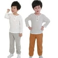 thumbnail image 1 of YTDSCS Boys Girls 2Pcs Long-Sleeved Pullover Set for Kids Toddle,Baby Spring Two Piece Set Fashionable Cute Solid Color Cotton Top +Pants Outfit for 6M-6Years, 1 of 7
