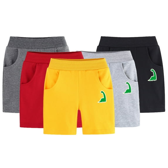 YTDSCS Boys Girls Cotton Shorts for Baby Kids Summer Elastic Waist Jogger Shorts Casual Cartoon Print Workout Five Pants for 1-9 Years