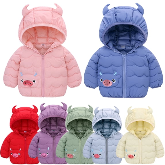 YTDSCS Boys Girls Hooded Ears Winter Coats Jacket Warm down Cotton Jacket for Toddler Down-Like Cotton Wadding Thickened Outwear for Baby 6 Months-4 Years