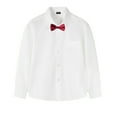 thumbnail image 1 of YTDSCS Boys Long Sleeve White Dress Shirts with Bowtie for Kids Baby Button down Uniform Shirt Boys White Cotton Perform Dress Shirt Spring Fall Cardigan Tops for Teenagers Size 3-16, 1 of 8