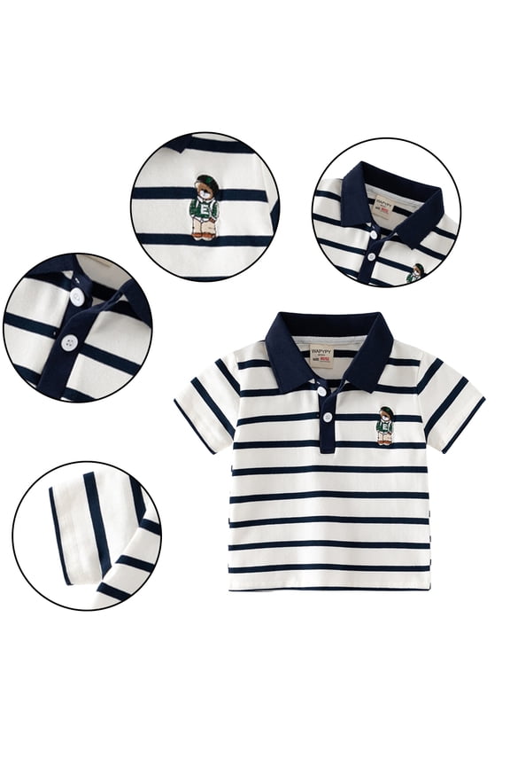 Boys Summer Tees T-Shirt for Kids Baby,Toddler Short-Sleeve Shirt Lapel Comfortable Cotton Casual Stylish Cute Pullover New Shirt Top,Size 1-8Years