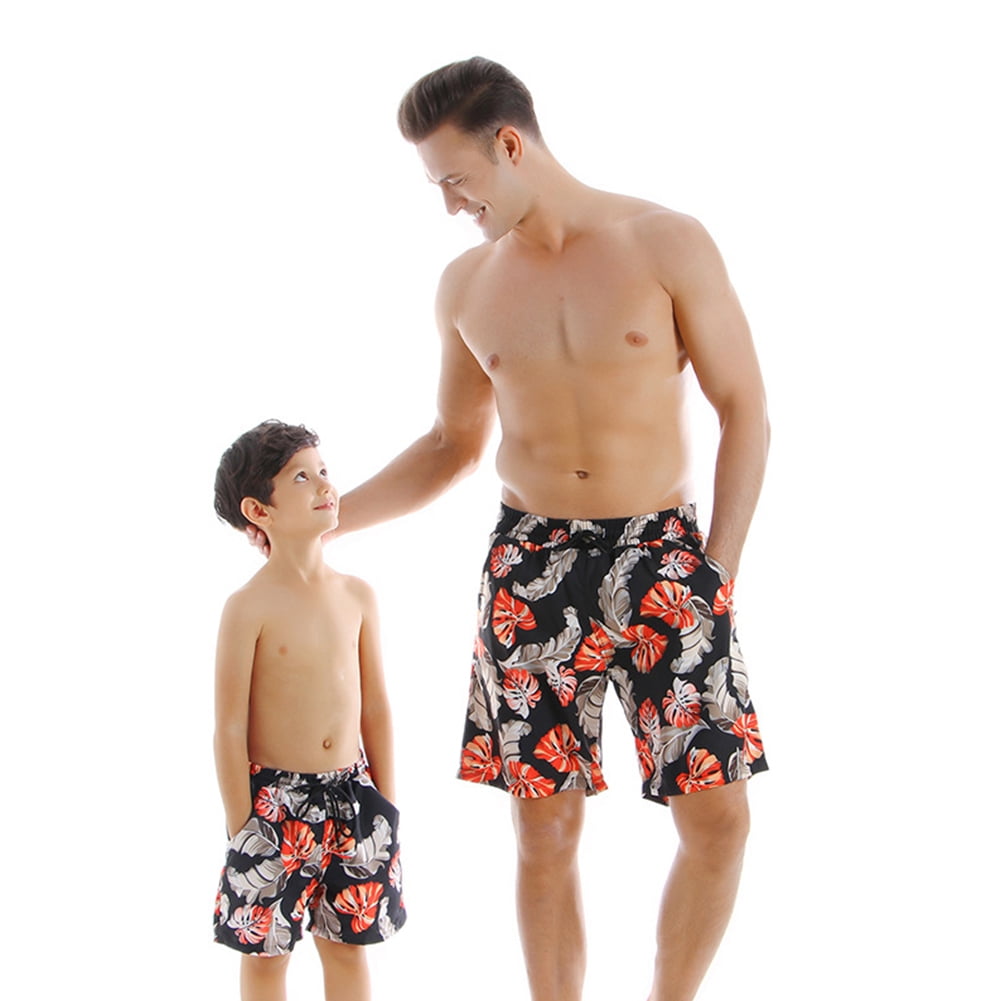 YTDSCS Family Swim Trunks Father Son Hawaii Swimwear Print Swim Shorts ParentChild Summer