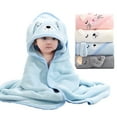 thumbnail image 1 of YTDSCS Girls Boys Hooded Baby Towels, Soft Baby Bath Towels for Toddler Spring Autumn Coral Fleece Bath Blanket, 1 of 9