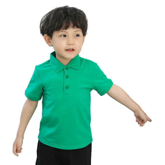 YTDSCS Girls Boys Lapel Tees T-Shirts for Kids Baby Unisex Short Sleeve Tops Summer Cotton Bottom Shirt for 1-10 Years