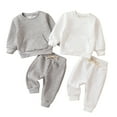 thumbnail image 1 of YTDSCS Girls Boys Pullover Sweatshirts Outfits Set for Long Sleeve Solid Colour Sweaters Sweatpants with Pocket Spring Autumn Tracksuit Clothes 3M-4Y, 1 of 9