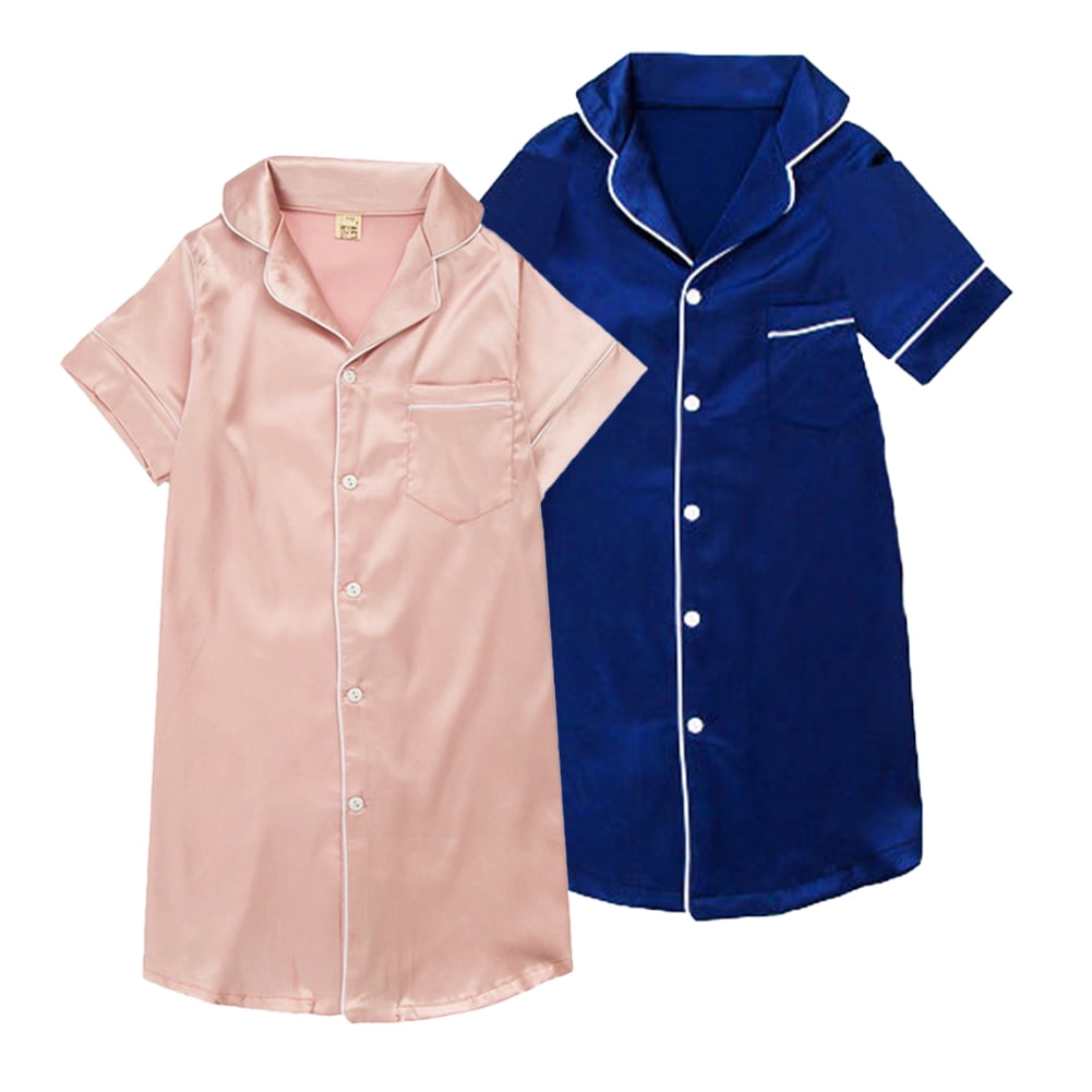 YTDSCS Girls Satin Silky Nightgowns Night Sleep Dress Pajamas for Kids ...