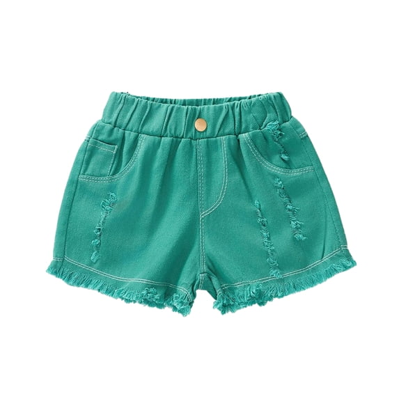 YTDSCS Girls and Big Girls Jean Denim Shorts Kids Baby Summer Elastic Shorts Casual Fashion Cute Denim Shorts Size 3-12