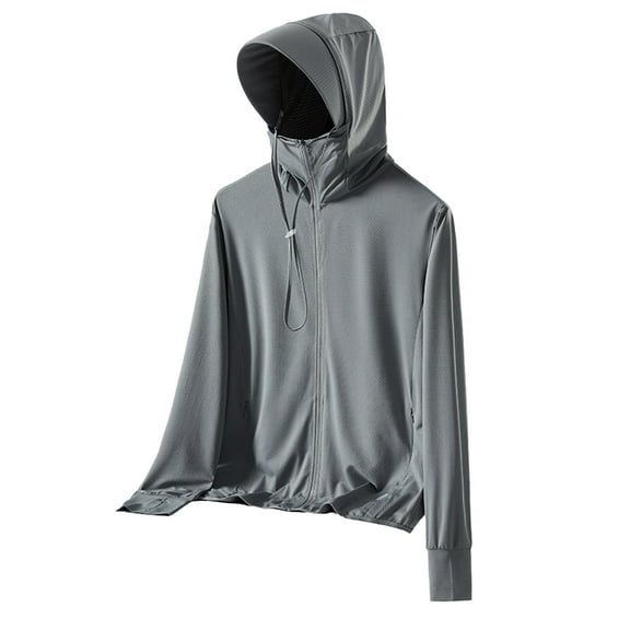 YTDSCS Ice Silk Sun Protection Jacket for Mens Womens Long Sleeve Sun Shirt UPF 50  UV Rashguard Summer Detachable Large Brim Sunsuits for Unisex M-4XL