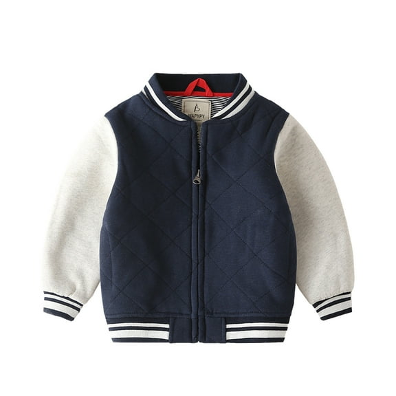 YTDSCS Kids Baby Boys Baseball Jacket Varsity Baseball Coat Toddler Fall Winter Thickened Warm Outerwear 2-7 Years Old