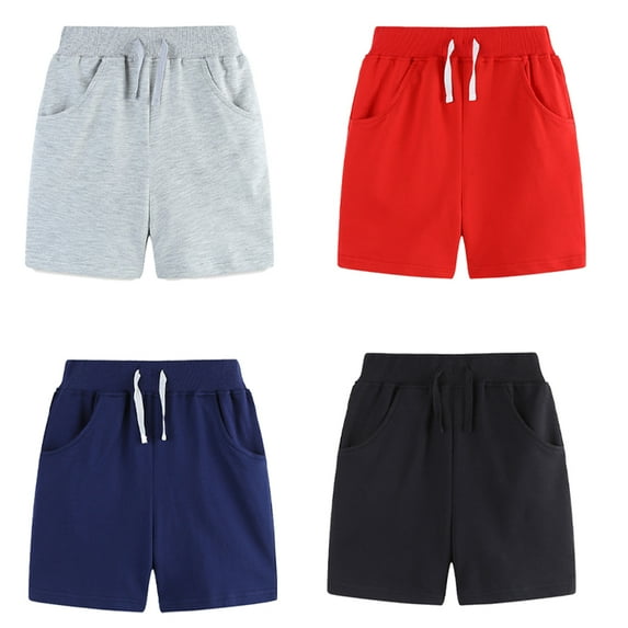 YTDSCS Kids Baby Boys Cotton Shorts Pants 1-8T Toddlers Shorts Elastic Waist Summer Casual Sweat Pants Shortie Shorts Casual Quarter Pants with Pockets