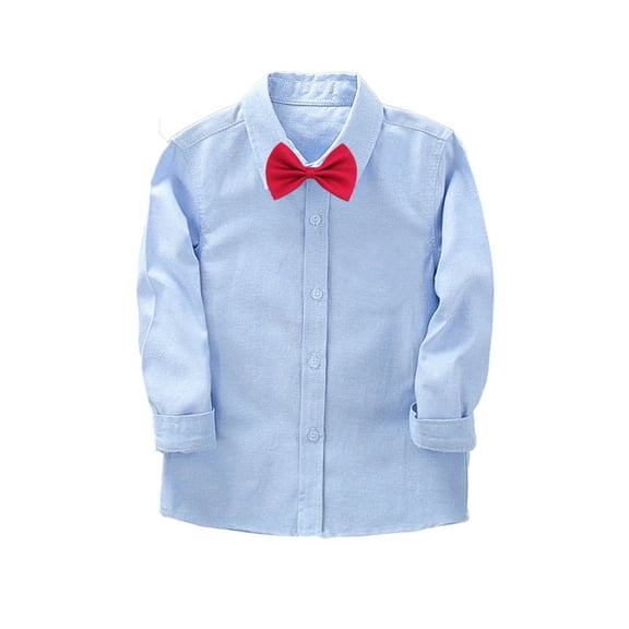YTDSCS Kids Baby Boys Dress Shirt 3-14 Years Youth Boys Long Sleeve Formal Shirt Spring Fall Outfits Cotton Shirt Perform Uniform Lapel Cardigan Tops for Toddler