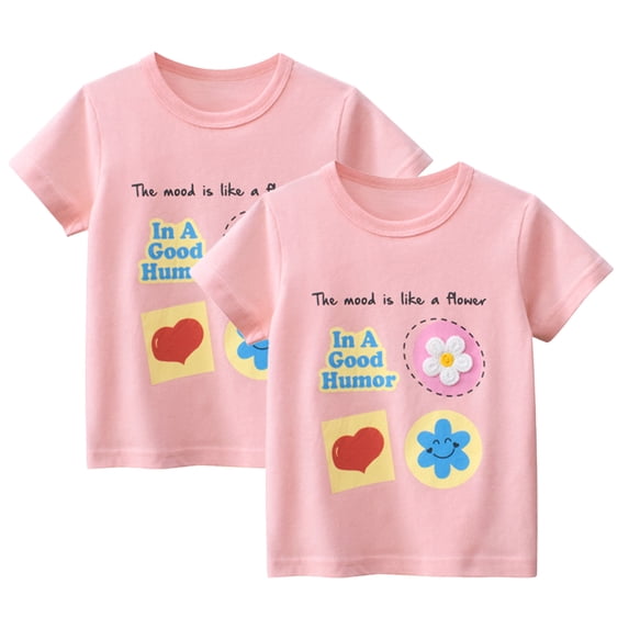 YTDSCS Kids Baby Boys Girls Short-Sleeve T-Shirt Cartoon Crewneck Tees Shirts Toddler Cute Pullover Tops Summer Clothing for Boys 2-8 Years