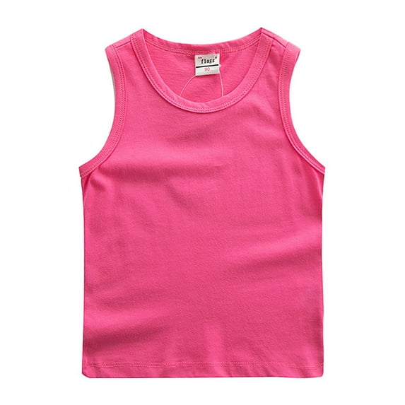 YTDSCS Kids Baby Boys Girls Summer Crewneck Tank Cotton Sleeveless Undershirts 2-7 Years Unisex Soft Solid Colors Vest
