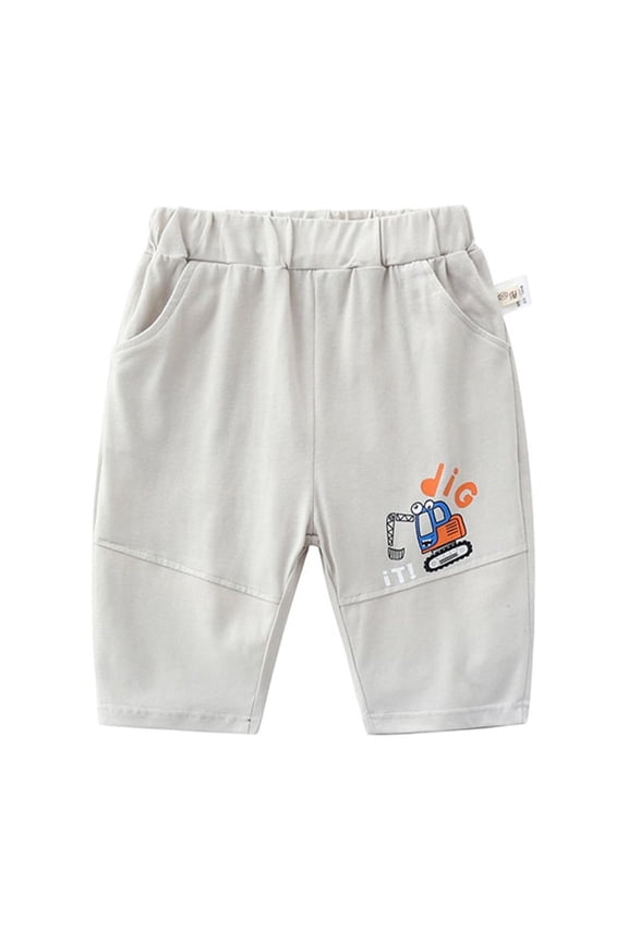 Kids Baby Boys Shorts Pant Sweatpants Cotton Pants Solid Colour Elastic Trousers Active Pants Seven-Point Pants for Toddler Boys 1-8Years