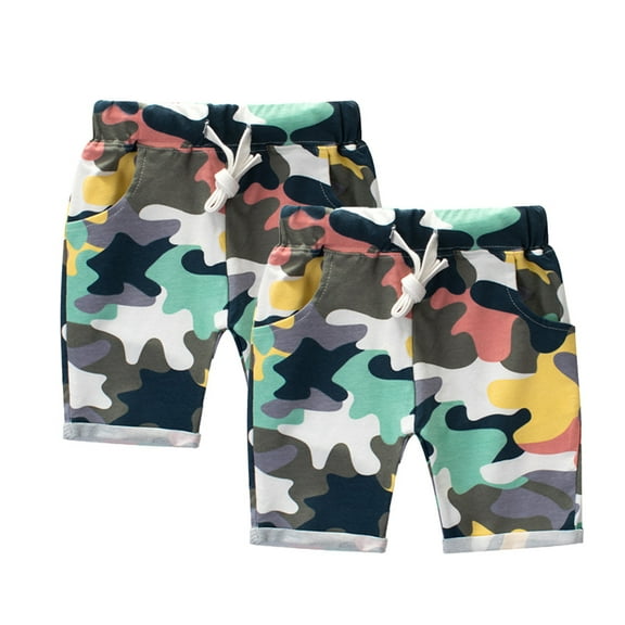 YTDSCS Kids Baby Boys Shorts Pants Toddler Active Athletic Camo Shorts Sweatpants Casual Shorts Trousers Cartoon Summer Sweat Pants for 1-9Years