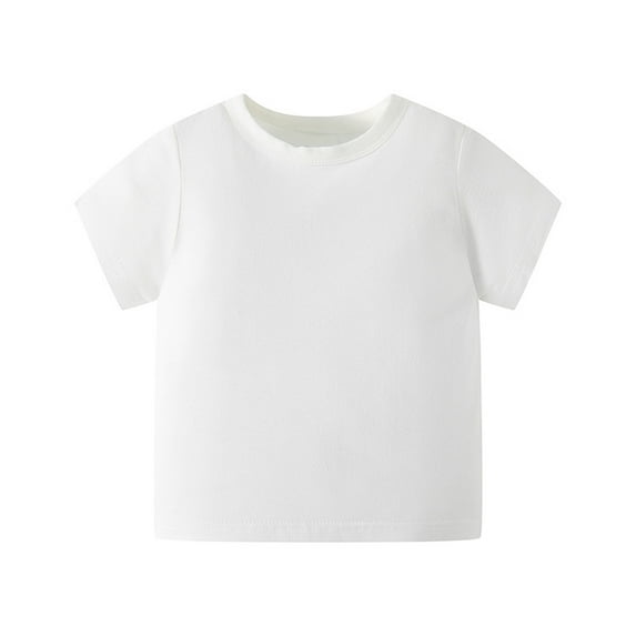 YTDSCS Kids Baby Boys Summer T-Shirt Short Sleeve TShirt Tee Soft Solid Color Tees for 1-8Y