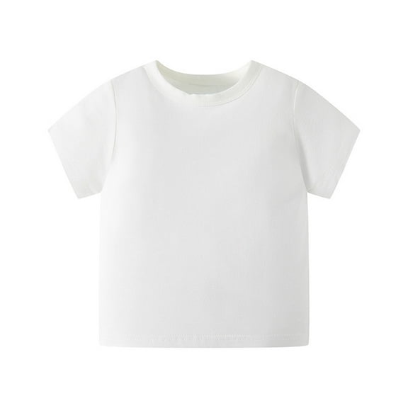 YTDSCS Kids Baby Boys Summer T-Shirt Short Sleeve TShirt Tee Soft Solid Color Tees for 1-8Y
