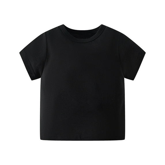 YTDSCS Kids Baby Boys Summer T-Shirt Short Sleeve TShirt Tee Soft Solid Color Tees for 1-8Y