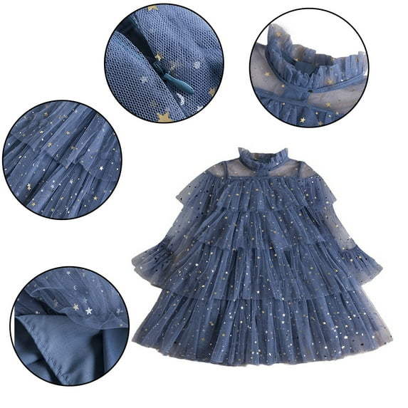 YTDSCS Kids Baby Dresses for Girls,Toddler Long-Sleeve Dress Princess Dress Party Dresses Crewneck Spring Summer Pullover Tutu Dress for 2-8Y