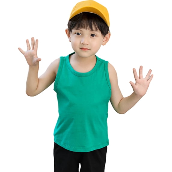 YTDSCS Kids Baby Girls Boys Sleeveless Vest for Summer Cotton Bottoming Shirt Toddler Solid Color T-Shirt Waistcoat for 9 Months-10 Years