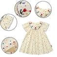 thumbnail image 1 of YTDSCS Kids Baby Girls Cotton Dress Casual Flutter Sleeve Swing Sundress Toddler Summer Embroidery Dresses for Girls 1-9 Years Old, 1 of 9