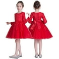 thumbnail image 1 of YTDSCS Kids Baby Girls Long Sleeve Dress Formal Wedding Dress Mother of the Bride Dresses Flower Girl Dress for 3-12T, 1 of 7