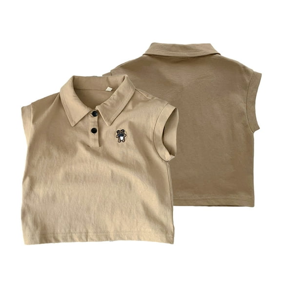 YTDSCS Kids Baby Girls Short Sleeve T Shirt Tees Summer T Shirt 1-5T Cotton Lapel Shirt Casual Solid Color Short Sleeve T Tops for 1-5T