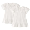 thumbnail image 1 of YTDSCS Kids Baby Toddler Girls Summer Princess Dress Cotton Lapel Shirt Short Sleeve T Shirt Casual Solid Dress for 1-8T, 1 of 9