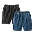 thumbnail image 1 of YTDSCS Kids Boys Denim Shorts for Toddlers Baby Elastic Waist Summer Casual Short Pants Solid Colour Jeans Five Pants 1-8T, 1 of 9