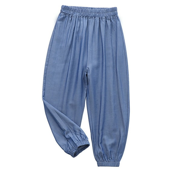 YTDSCS Kids Boys Girls Sweatpants 2-13T Toddlers Silk Jogger Pants Denim Pants Kids Elastic Waist Boys Girls Pants