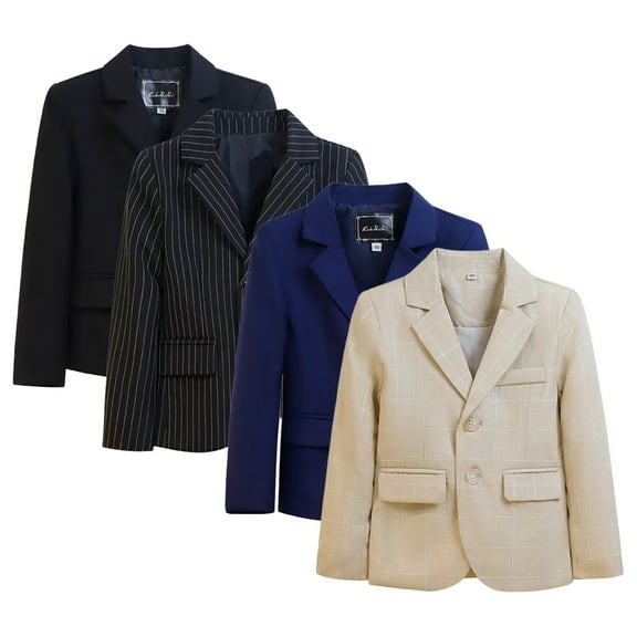 YTDSCS Kids Boys Suit Jacket for Baby 2-15Y Senior Solid Color Speech Party Hosting Children Fall Winter Formal