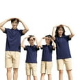 thumbnail image 1 of YTDSCS Kids Girls Boys Button up Shirt Teen Short Sleeve Summer Cotton T Shirts Unisex Lapel Solid Colour Tees Tops for 7-15 Years, 1 of 9