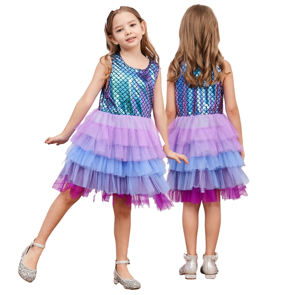 Kids Girls Off Shoulder Dress Trendy Pastel Splash Print Fashion Party Dresss | UK