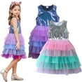 thumbnail image 1 of YTDSCS Kids Girls Fashion Princess Party Dresses Swing 3-8T Tutu Tulle Dresses Spring Summer Sleeveless Party Gown for Baby Toddler, 1 of 9