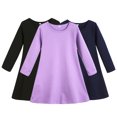 thumbnail image 1 of YTDSCS Kids Girls Long Sleeve Dress Solid Colours Dresses Cotton Casual Dress for Spring Fall 4-15 Years Teen Long Dresses, 1 of 9